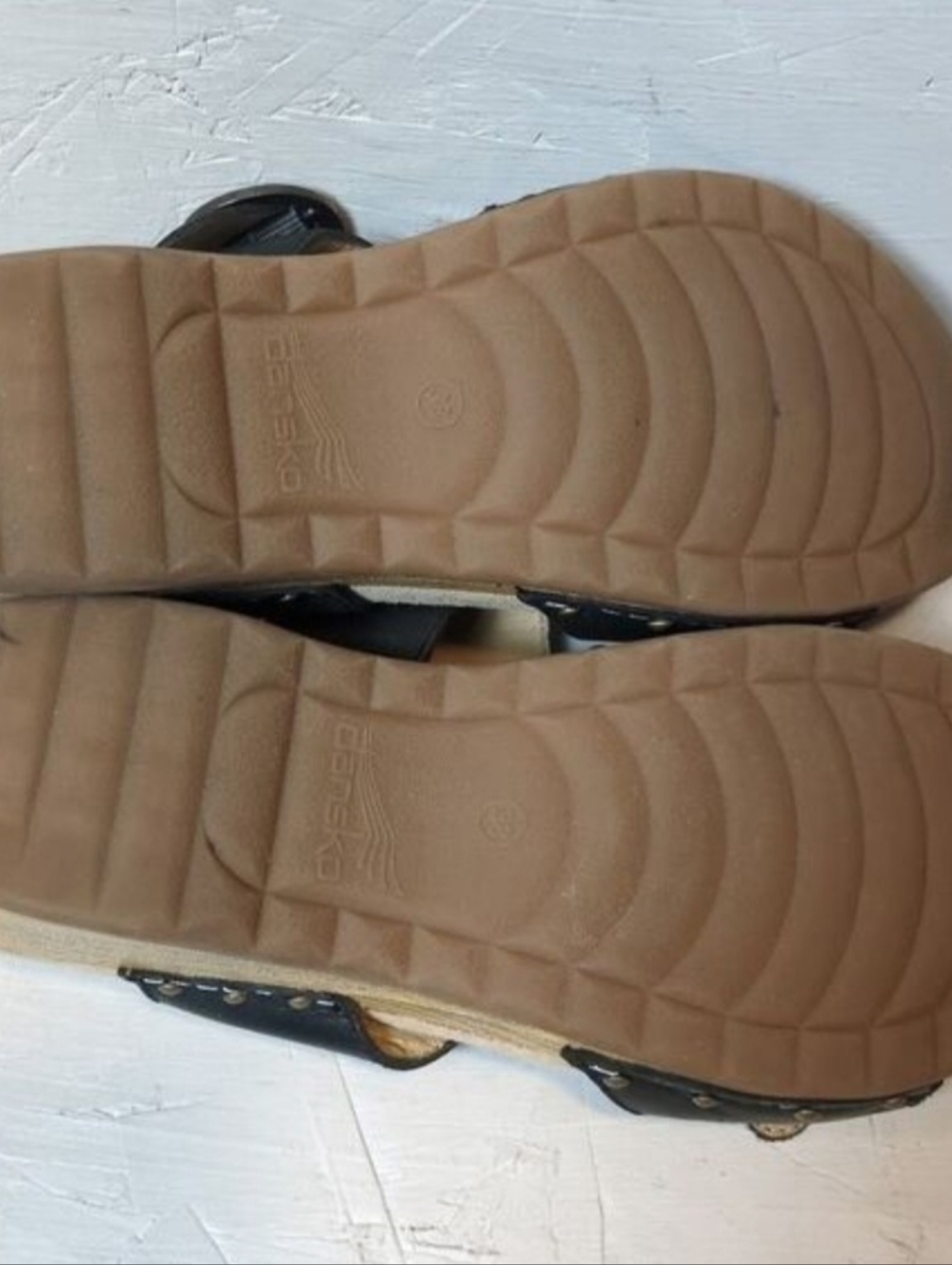 Dansko Sophie Black Leather Slip On Sandals 7.5 Slides Shoes Women's Size 38 - Picture 7 of 7